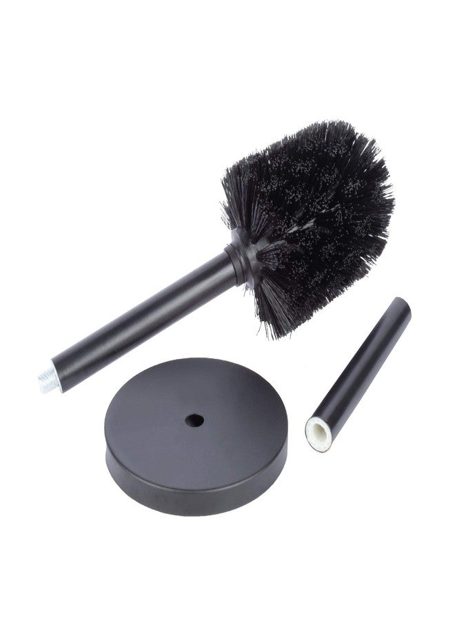 JS Jackson Supplies Sleek Toilet Brush and Holder with Metal Handle - Matte Black - Image 2